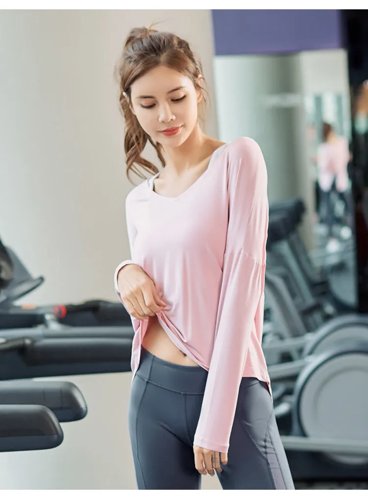 Yoga Cozy Breathable Jogging Sporty Tops Women Training Long Sleeved T-Shirt Activewear